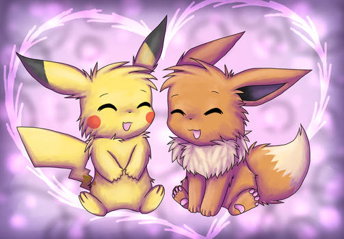 Point Commission: Pikachu x Eevee