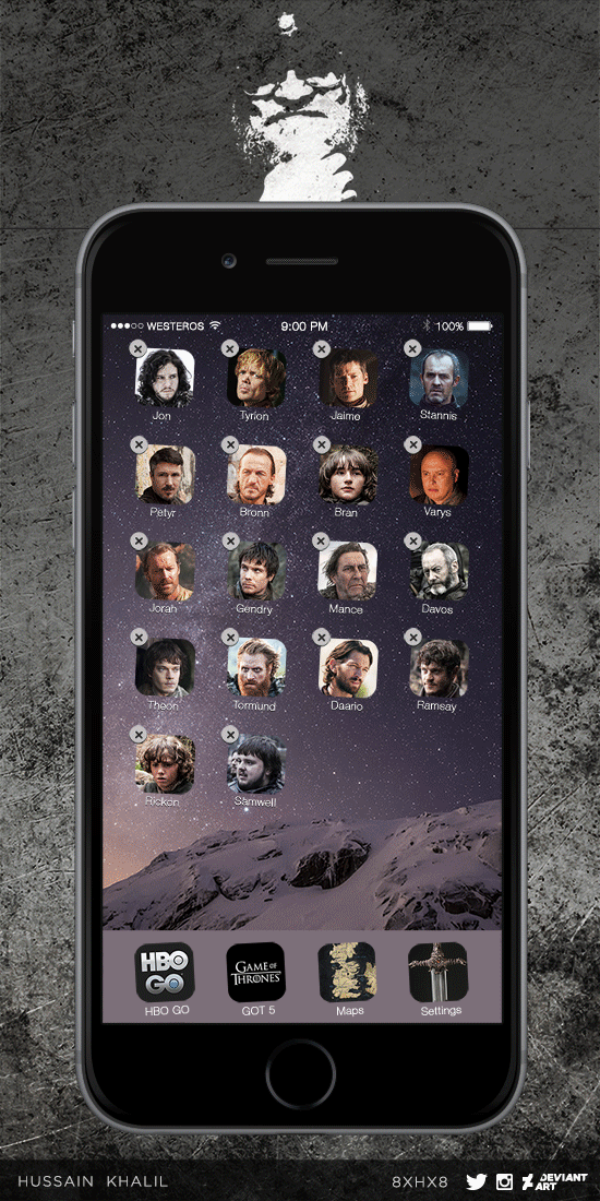 Game of Thrones characters and iPhone 6 apps