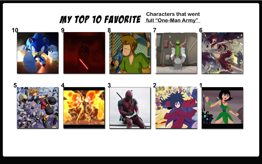Top 10 Favorite One Man Army Characters By Flameknight219 On Deviantart Top 10 Favorite One Man Army Characters By Flameknight219 On Deviantart