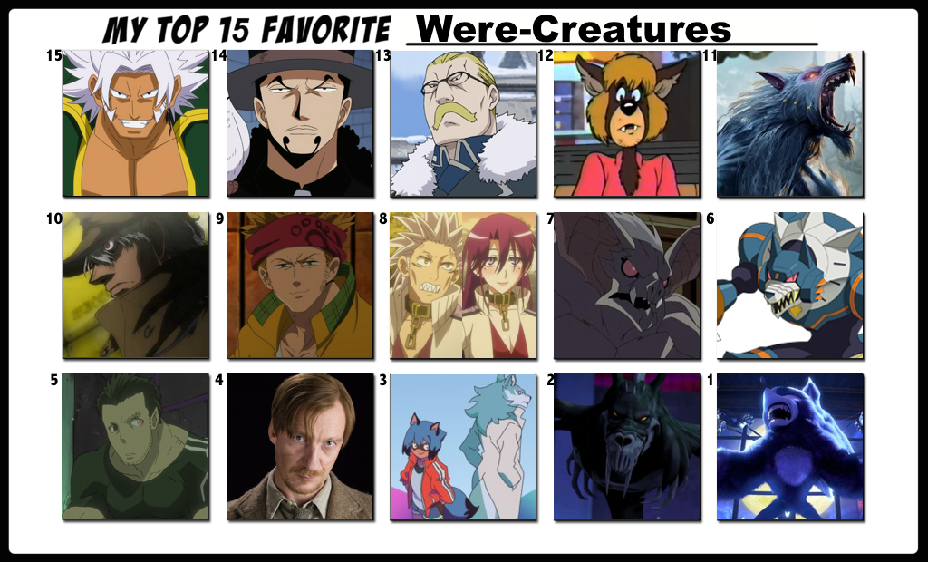 Ware Creatures Top 15 Favorite Were-Creatures by FlameKnight219 on DeviantArt