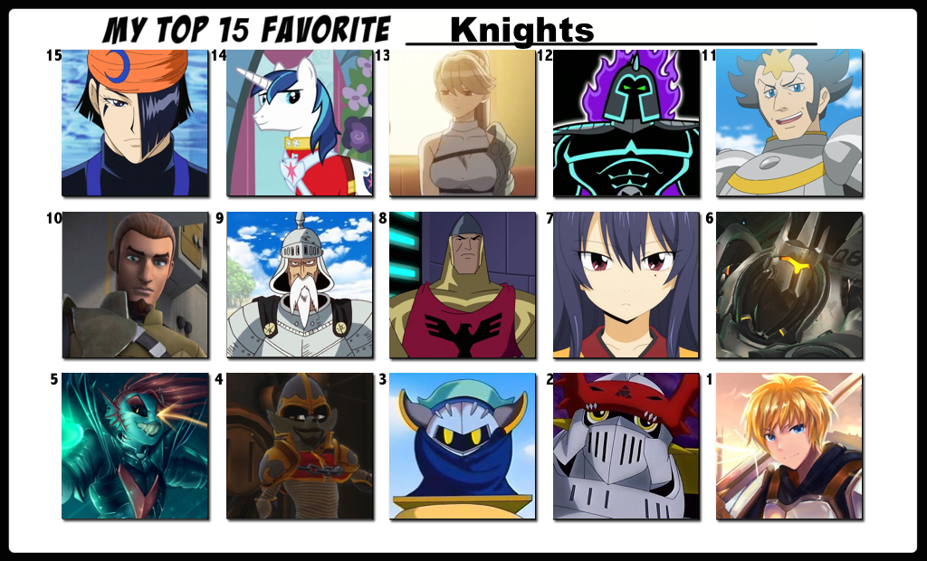 Knight Clan Ranking Top 15 Favorite Knights by FlameKnight219 on DeviantArt