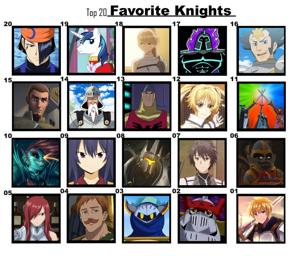 Knight Favorite Top 20 Favorite Knights by FlameKnight219 on DeviantArt