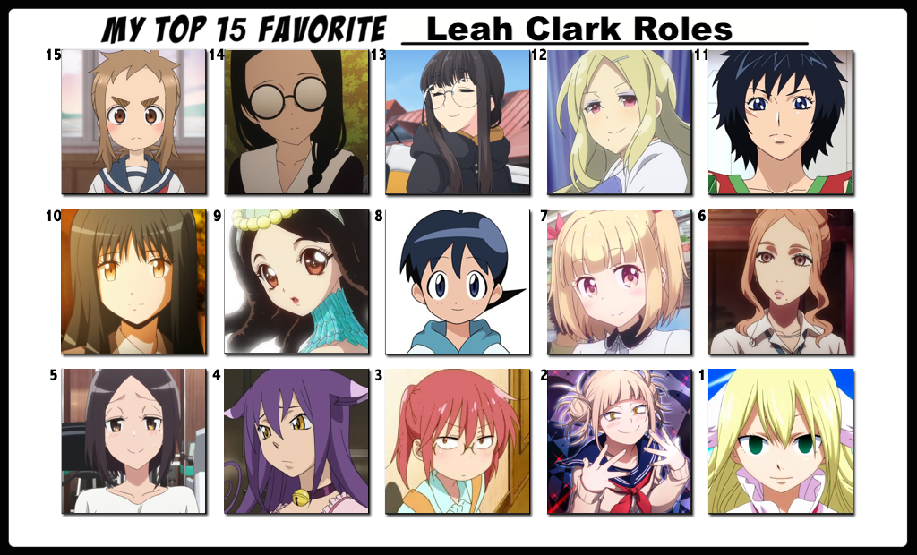 Top 15 Favorite Leah Clark Roles by FlameKnight219 on DeviantArt