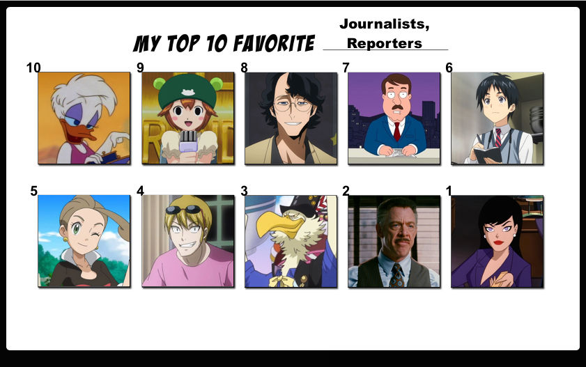 Top 10 Favorite Journalists, Reporters by FlameKnight219 on DeviantArt