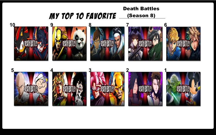 Top 10 Favorite Death Battles (Season 8) by FlameKnight219 on DeviantArt