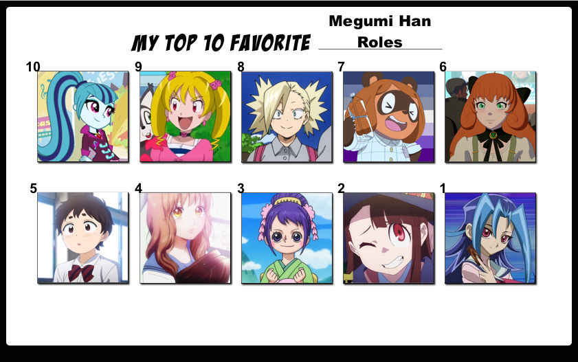 Top 10 Favorite Megumi Han Roles by FlameKnight219 on DeviantArt