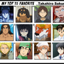Top 15 Favorite Takahiro Sakurai Roles