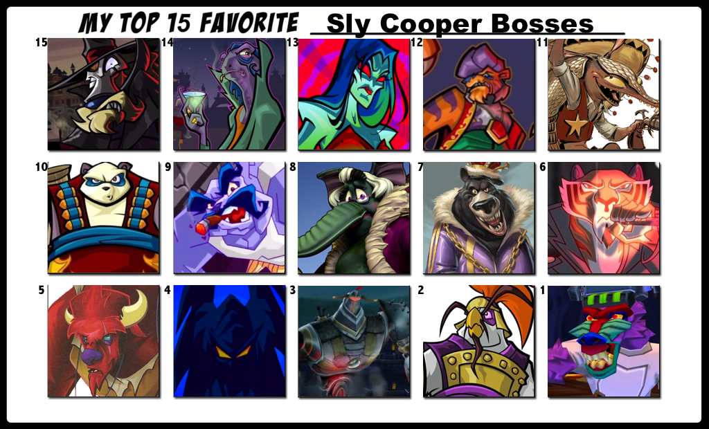Top 15 Favorite Sly Bosses by FlameKnight219 on