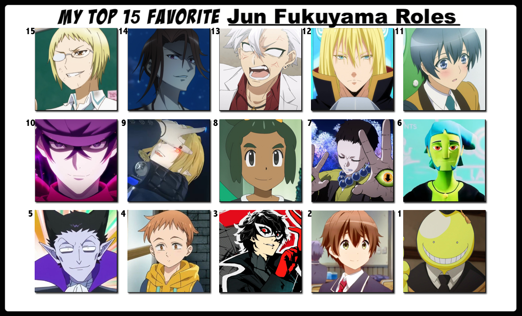 Top 15 Favorite Jun Fukuyama Roles