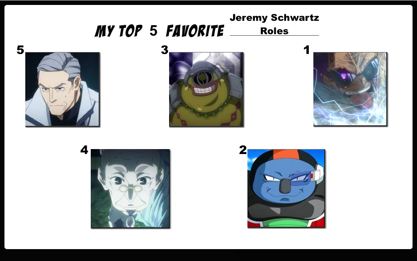 Top 5 Favorite Jeremy Schwartz Roles
