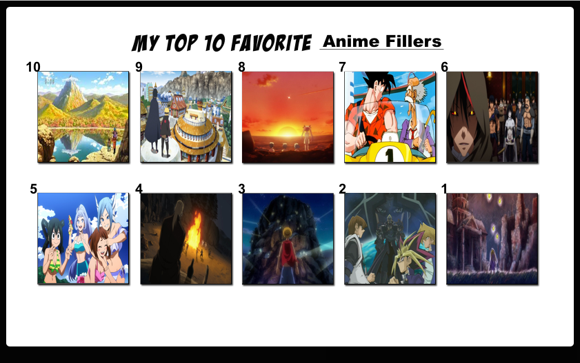 FILLER LISTS  Anime Filler List