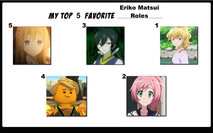 Top 5 Favorite Eriko Matsui Roles