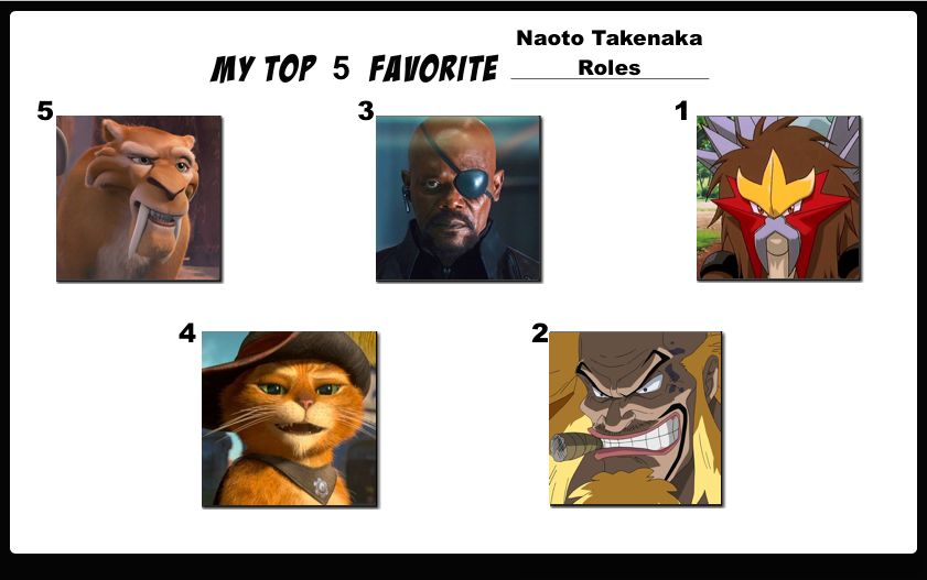 Top 5 Favorite Naoto Takenaka Roles