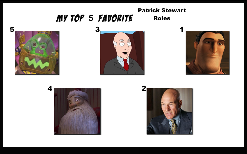 Top 5 Favorite Patrick Stewart Roles