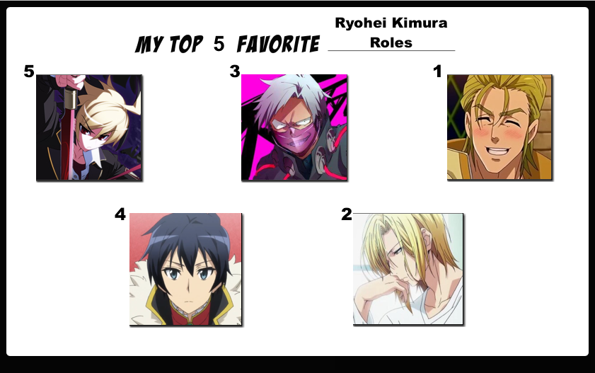 Top 5 Favorite Ryohei Kimura Roles