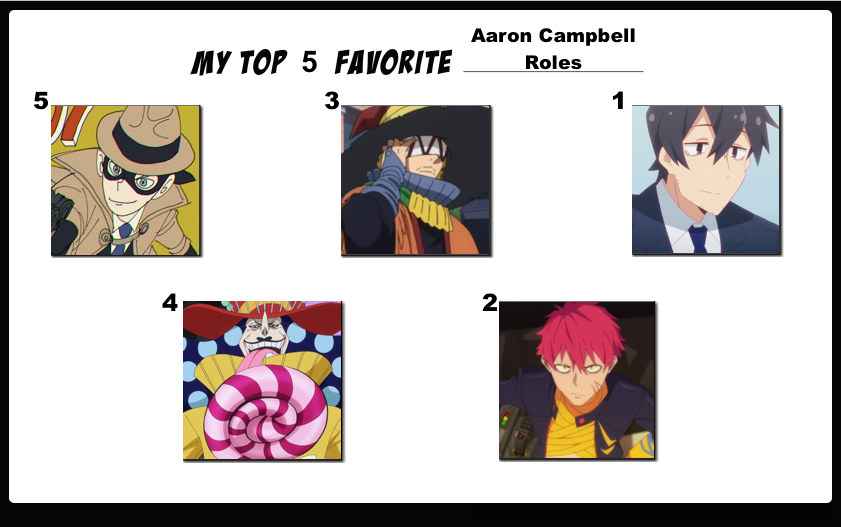 Top 5 Favorite Aaron Campbell Roles