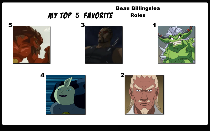 Top 5 Favorite Beau Billingslea Roles