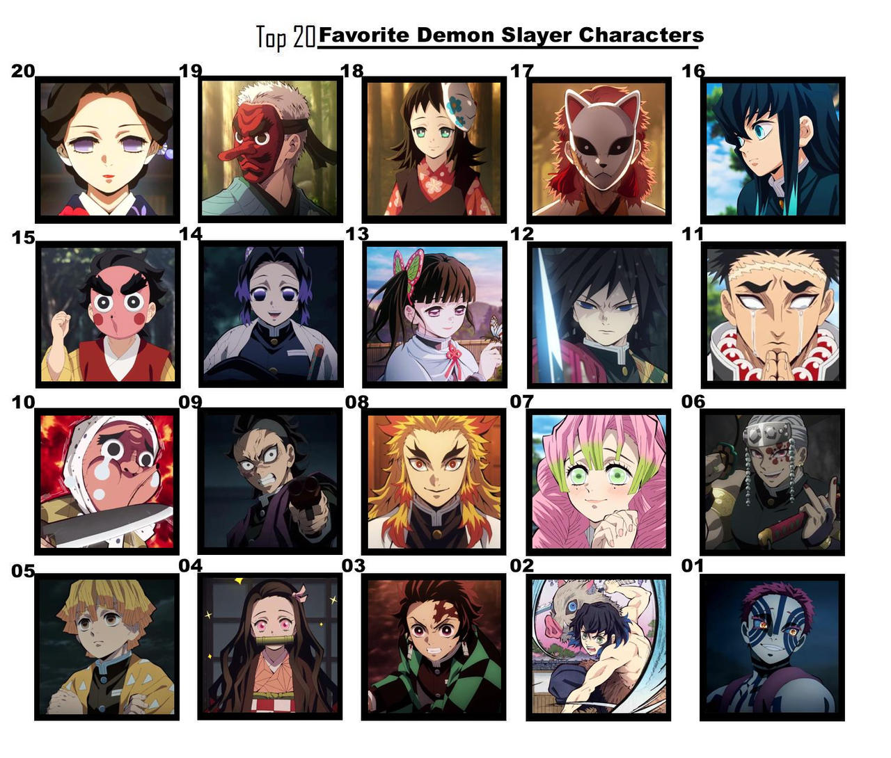 Demon Slayer Characters Favorite Colors