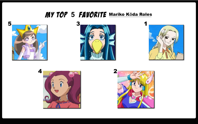 Top 5 Favorite Mariko Koda Roles