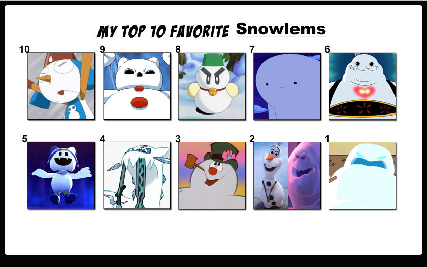 Snowlets Names Top 10 Favorite Snowlems by FlameKnight219 on DeviantArt