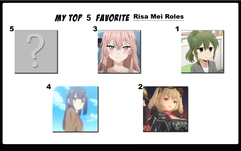 Top 5 Favorite Risa Mei Roles (NDY)