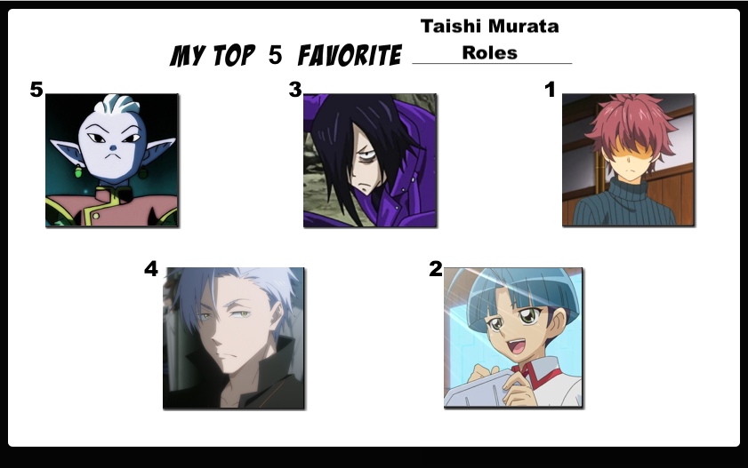 Top 5 Favorite Taishi Murata Roles