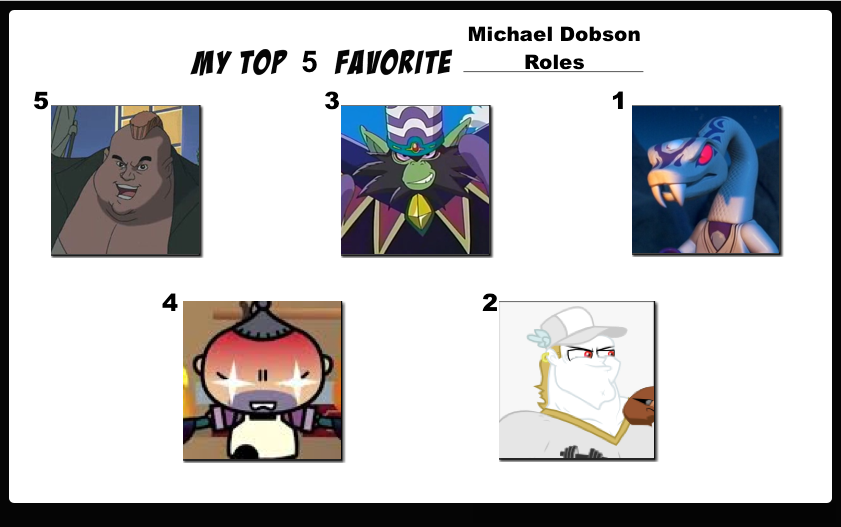 Top 5 Favorite Michael Dobson Roles