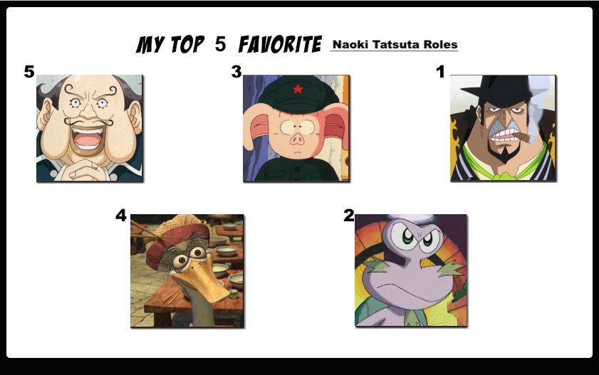 Top 5 Favorite Naoki Tatsuta Roles