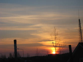 Sunset through a window