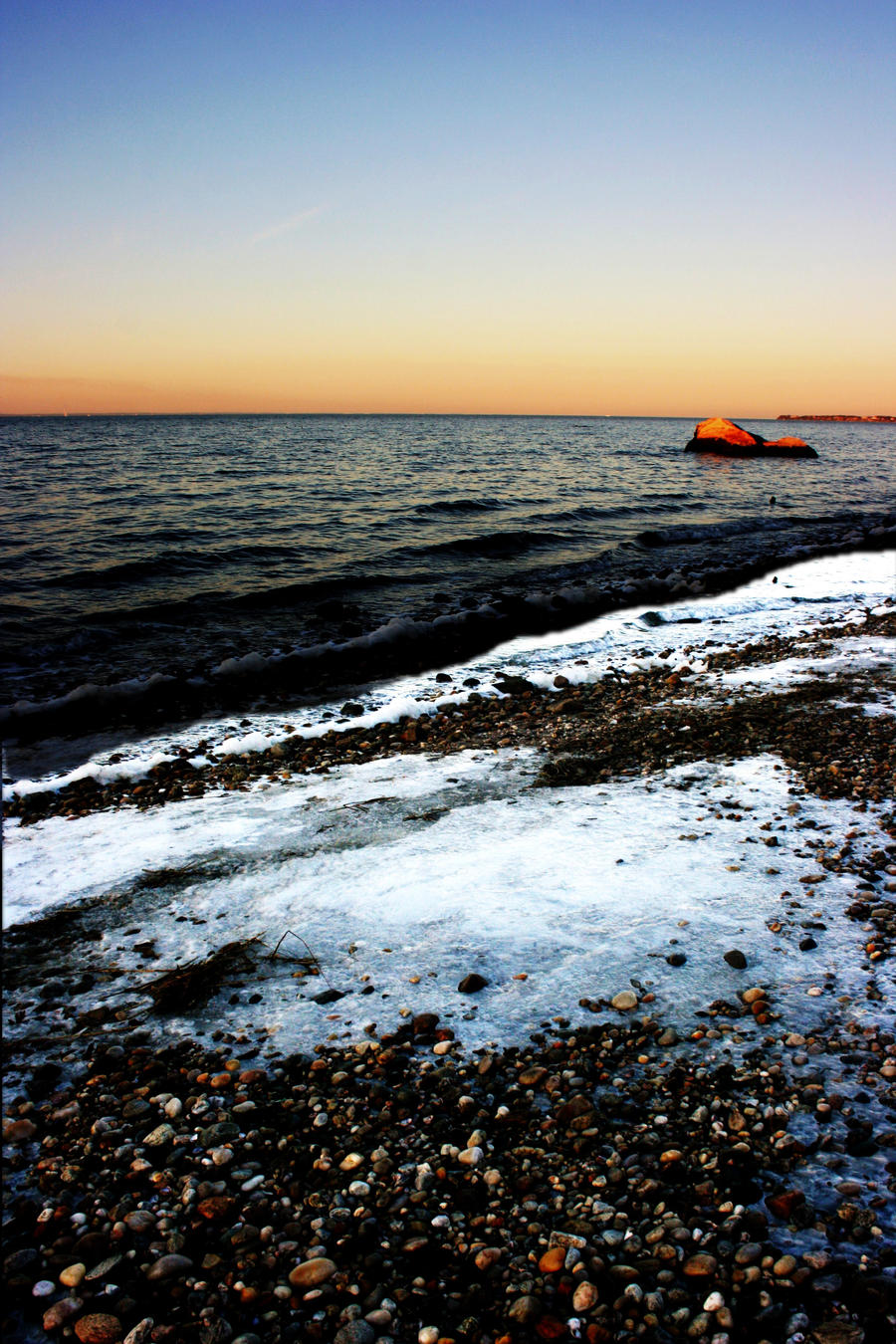 snow on sand