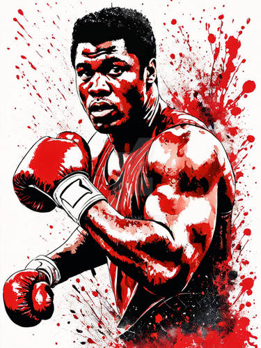 Cassius Clay Portrait Ink Painting (13)