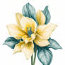 Minimal Daffodil Flower Painting (1)