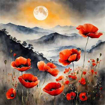 Poppy Landscape Painting (13)