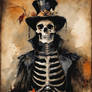 Vintage Halloween Gothic Skeleton Painting (14)