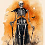 Vintage Halloween Gothic Skeleton Painting (15)