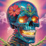 Neon Iridescent Skull Painting (12)