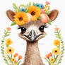 Floral Baby Ostrich Nursery Illustration (10)