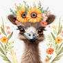 Floral Baby Ostrich Nursery Illustration (21)