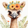 Floral Baby Ostrich Nursery Illustration (29)