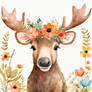 Floral Baby Moose Nursery Illustration (25)