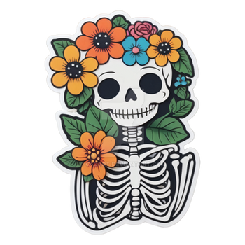 Cute floral kawaii skeleton (19)