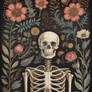 Botanical Skeleton Vintage Flowers Painting (49)
