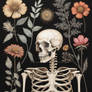 Botanical Skeleton Vintage Flowers Painting (52)