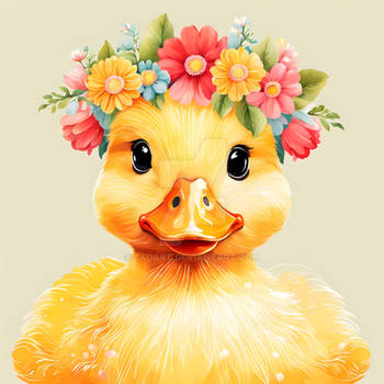 Floral Baby Duck Nursery Illustration (21)