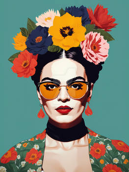 Frida Kahlo Floral Pop Art Portrait (10)