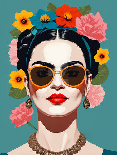 Frida Kahlo Floral Pop Art Portrait (13)