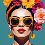 Frida Kahlo Floral Pop Art Portrait (6)