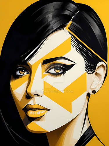 Pop Art Woman Portrait Abstract Geometric Art (10)