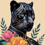 Floral Black Panther Portrait In A Suit (7)