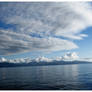 Fluffy clouds on a blue sky